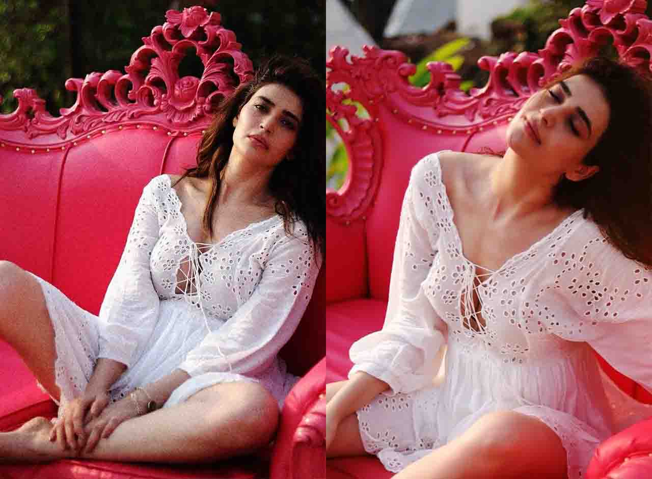 Karishma Tanna Sizzling Hot Photoshoot in White Dress