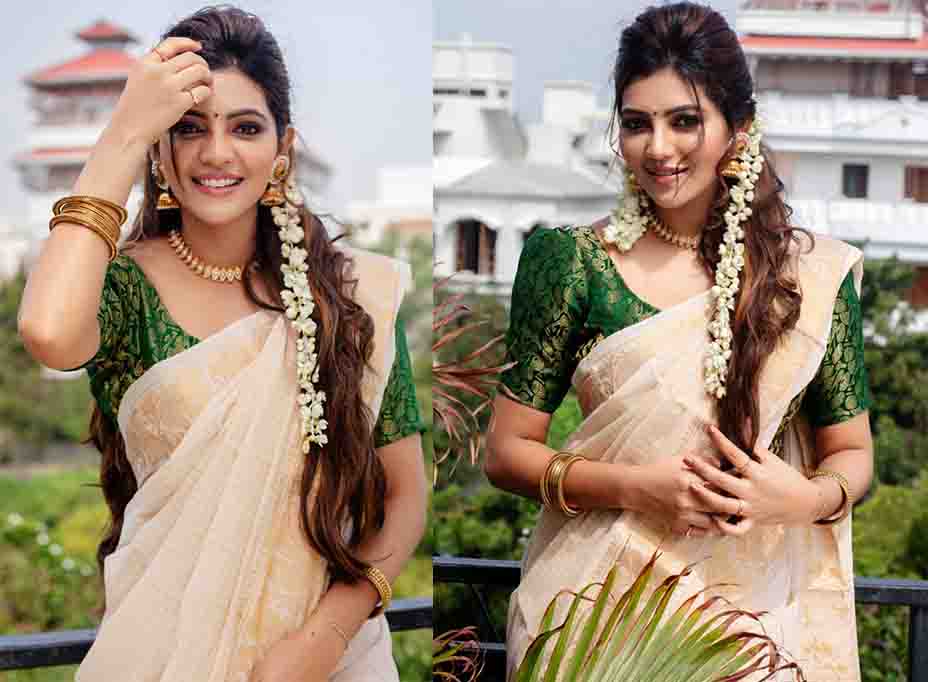 Athuly Ravi Beautiful in Traditional Wear on the vacation of Pongal