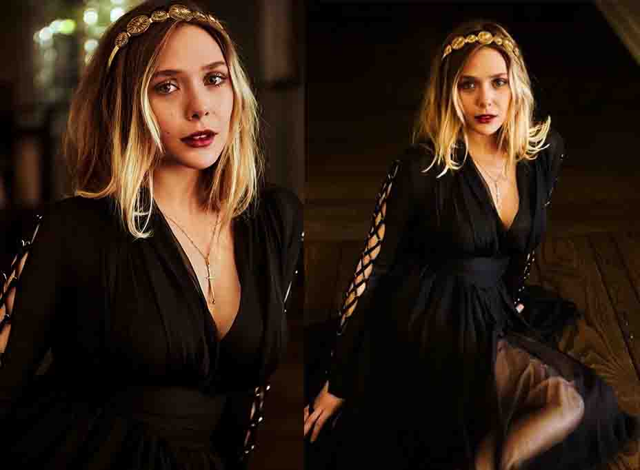 Beautiful Elizabeth Olsen in Black Costume