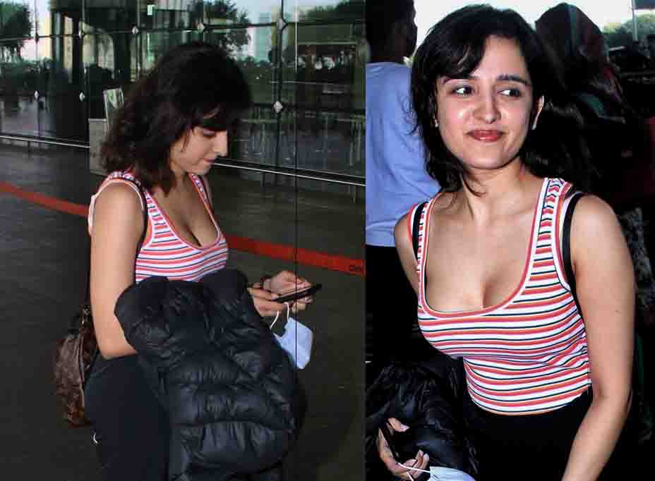 Sexy airport looks of Shirley Setia in deep neck top