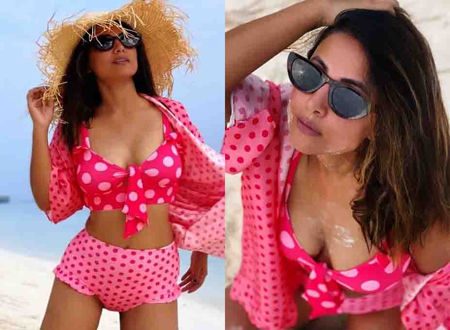 Sizzling Hot Bikini Poses of Hina Khan at Maldive Beach
