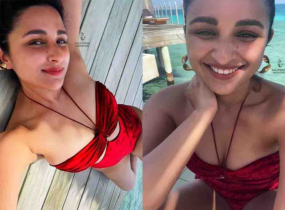 Hot Selfies of Parineethi Chopra in Red Bikini