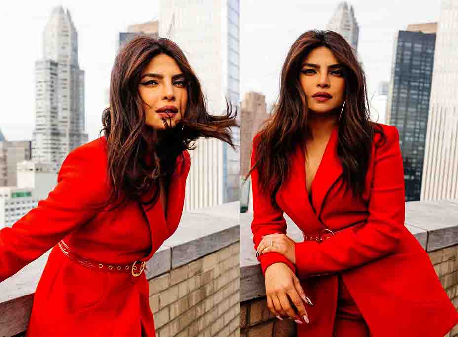 Priyanka Chopra Hot in Red Suits