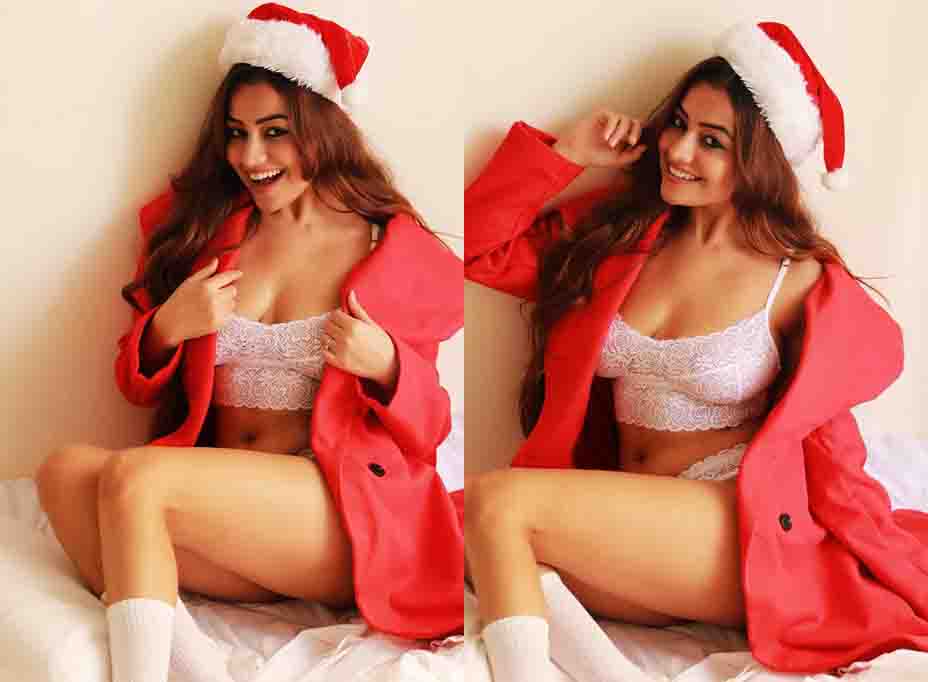 Sexy photos of Simran Kaur Dresses as Santa!