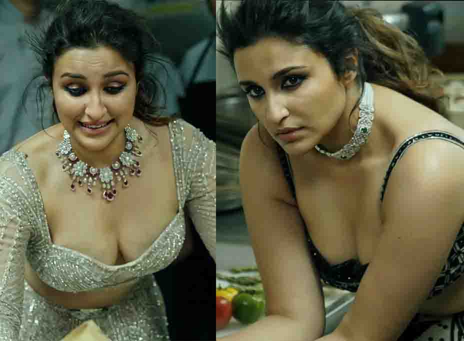 Bold photoshoot of Parineeti Chopra for Peacock Magazine Showing her cleavage in designer deep neck lehenga