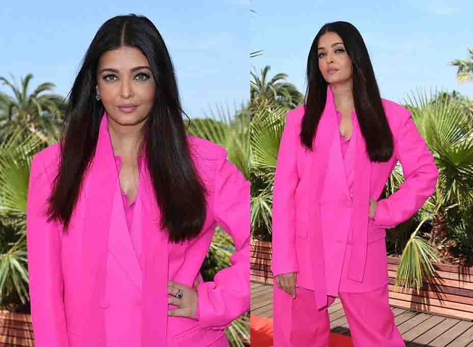 Aishwarya Rai Bachchan in a Pink Suit at Cannes 2022 Film Festival