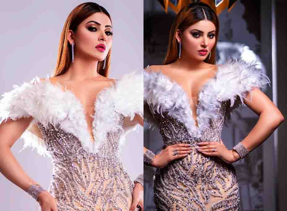 Urvashi Rautela Glamorous photoshoot in Silver Transparent Gown